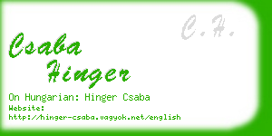 csaba hinger business card